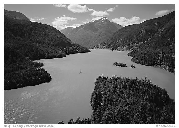 Turquoise waters in Diablo lake, North Cascades National Park Service Complex. Washington, USA.