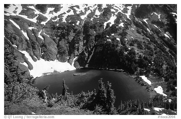 Doubtful Lake, North Cascades National Park.  (black and white)