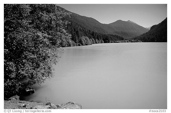 Diablo Lake, North Cascades National Park Service Complex,  North Cascades National Park Service Complex.  (black and white)