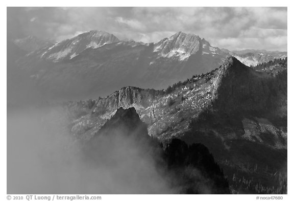 Mountain ridges and clouds, North Cascades National Park. Washington, USA.