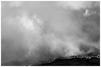 Clouds lit by sunset, North Cascades National Park.  ( black and white)