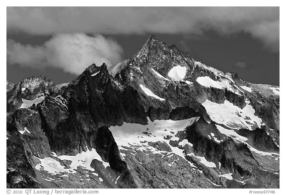 Forbidden Peak, North Cascades National Park.  (black and white)