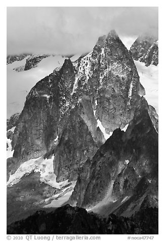 Early Morning Spires, North Cascades National Park.  (black and white)