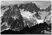 Early Morning Spires, North Cascades National Park.  ( black and white)