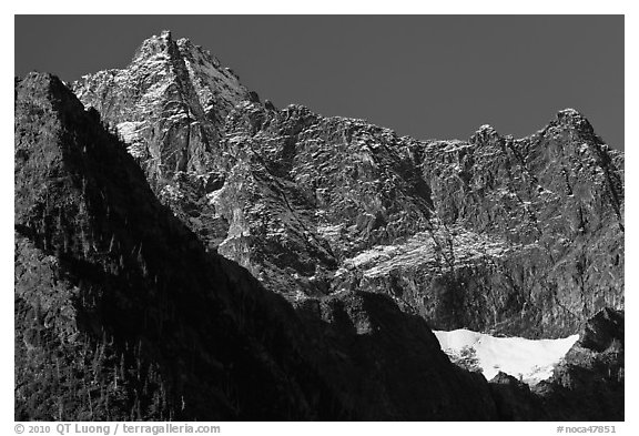 Mount Benazarino, morning, North Cascades National Park.  (black and white)