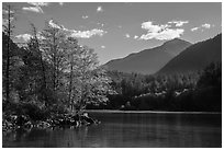 Gorge Lake, North Cascades National Park Service Complex.  ( black and white)