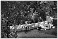 Ross Dam, North Cascades National Park Service Complex.  ( black and white)