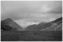 Rainbow over Lake Chelan, North Cascades National Park Service Complex.  ( black and white)