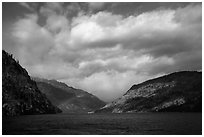 Rainbow and clouds, Lake Chelan, North Cascades National Park Service Complex.  ( black and white)