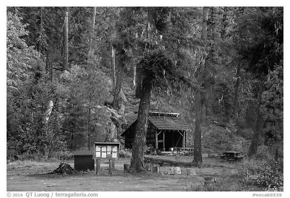 High Bridge campground, North Cascades National Park.  (black and white)