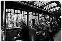 Aboard Stehekin Valley shuttle, North Cascades National Park Service Complex.  ( black and white)