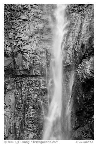 Upper Rainbow Falls, Stehekin, North Cascades National Park Service Complex.  (black and white)
