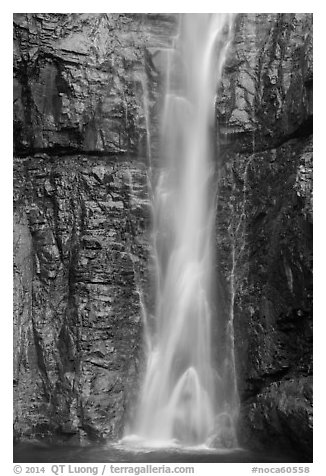 Base of Upper Rainbow Falls, Stehekin, North Cascades National Park Service Complex.  (black and white)