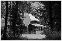New schoolhouse, Stehekin, North Cascades National Park Service Complex.  ( black and white)