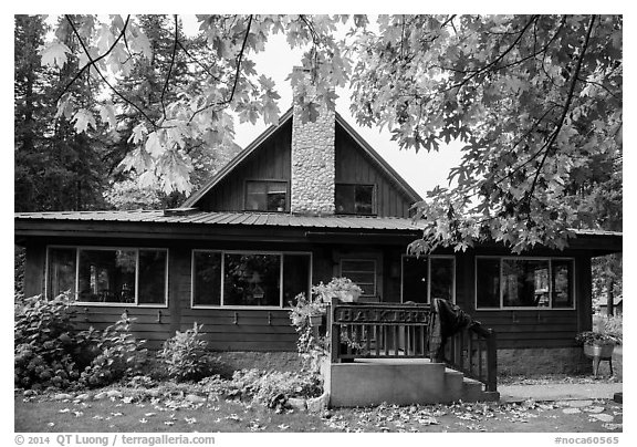 Bakery, Stehekin, North Cascades National Park Service Complex.  (black and white)