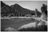 Lowever Stehekin valley and Lake Chelan, Stehekin, North Cascades National Park Service Complex.  ( black and white)