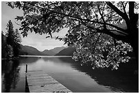 Deck autumn, Lake Chelan, Stehekin, North Cascades National Park Service Complex.  ( black and white)