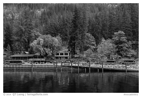 Stehekin Landing, North Cascades National Park Service Complex.  (black and white)