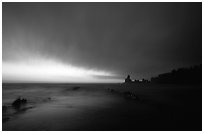 Shi-shi beach, dusk. Olympic National Park ( black and white)