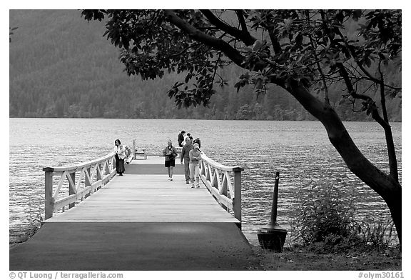 Pier and Crescent Lake. Olympic National Park, Washington, USA.