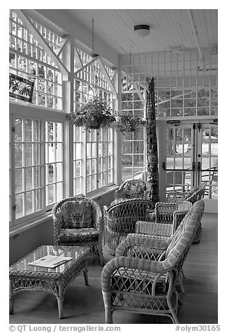 Chairs, Crescent Lake Lodge. Olympic National Park, Washington, USA.