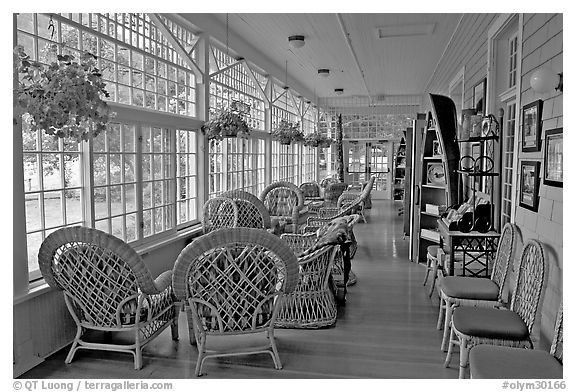 Sun room, Crescent Lake Lodge. Olympic National Park, Washington, USA.