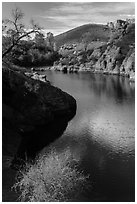 Ripples over water, Bear Gulch Reservoir. Pinnacles National Park ( black and white)