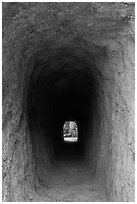 Tunnel. Pinnacles National Park, California, USA. (black and white)