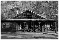 Visitor center and camp store. Pinnacles National Park, California, USA. (black and white)