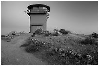 Lookout on North Chalone Peak at dusk. Pinnacles National Park ( black and white)