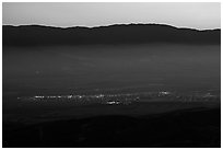 Soledad and Salinas Valley from Chalone Peak at dusk. California, USA (black and white)