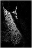 Mossy slab, Bear Gulch Lower Cave. Pinnacles National Park ( black and white)