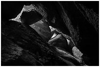 Looking up Bear Gulch Cave. Pinnacles National Park ( black and white)