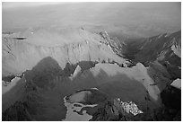 Looking towards Owens Valley from Mt Whitney summit. Sequoia National Park ( black and white)