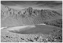 Frozen Iceberg Lake, Inyo National Forest. California, USA (black and white)