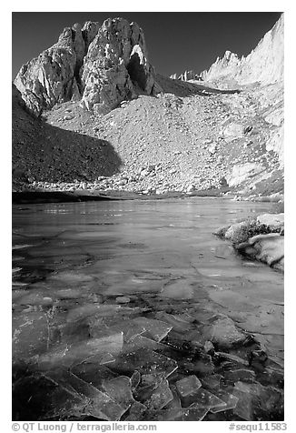 Trail Camp Pond in late November. Sequoia National Park (black and white)