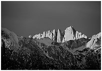 Mt Whitney, sunrise. Sequoia National Park ( black and white)