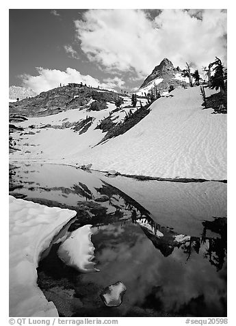 Monarch Lake, early summer. Sequoia National Park (black and white)