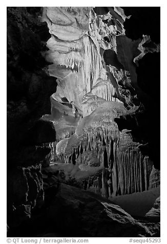 Subterranean passage with ornate cave formations, Crystal Cave. Sequoia National Park, California, USA.