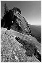 Granite slab, Moro Rock. Sequoia National Park, California, USA. (black and white)