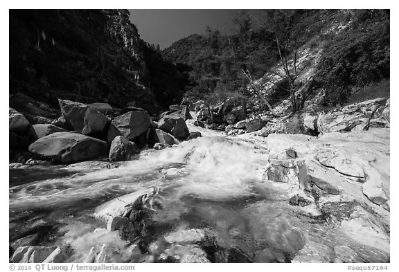 Marble fork of Kaweah River. Sequoia National Park (black and white)