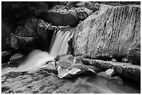 Cascade in Marble falls of Kaweah River. Sequoia National Park ( black and white)