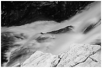 Marble rocks and water cascade. Sequoia National Park ( black and white)