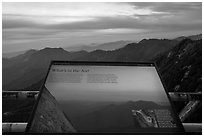 Air quality interpretive sign. Sequoia National Park ( black and white)