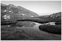 High Sierra Nevada Landscape at dawn. Sequoia National Park ( black and white)