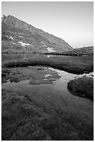 Alpine scenery with Guitar Lake, and Mt Hitchcock. Sequoia National Park ( black and white)