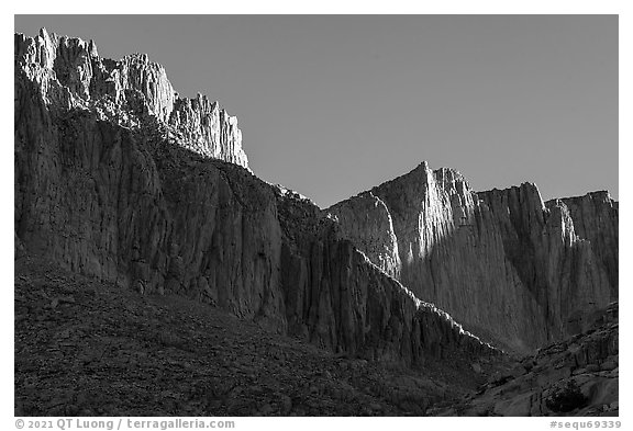 Ridges, Mt Whitney. Sequoia National Park (black and white)