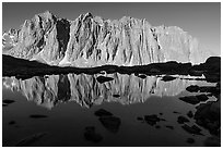 Mt Hitchcock reflected in tarn. Sequoia National Park ( black and white)