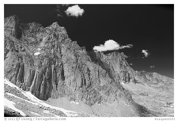 Keeler Needles from Trail Crest. Sequoia National Park (black and white)