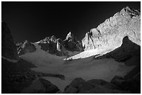 Glacier at the base of Matterhorn Peak. Yosemite National Park ( black and white)